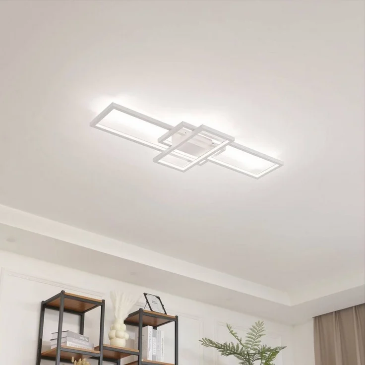 Lindby Deckenleuchten Poppy, LED, Metall, Weiß warmweiß IP20, LED 35 W gesamt, warmweiß – Bild 1