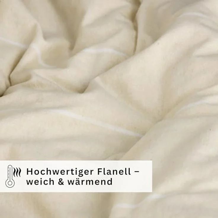 Esprit Bettwäsche FLANELL Winter Bettwäsche, Baumwolle, 1 teilig, 135 x 200 cm in Creme – Bild 8