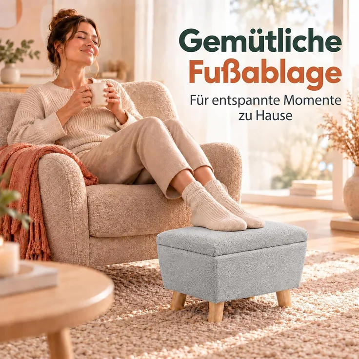Relaxdays Fußhocker mit Stauraum – Bild 4