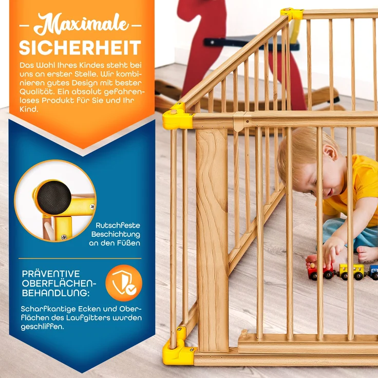 KIDUKU® Laufgitter 7,2M inklusive Tür Baby Laufstall Absperrgitter – Bild 5