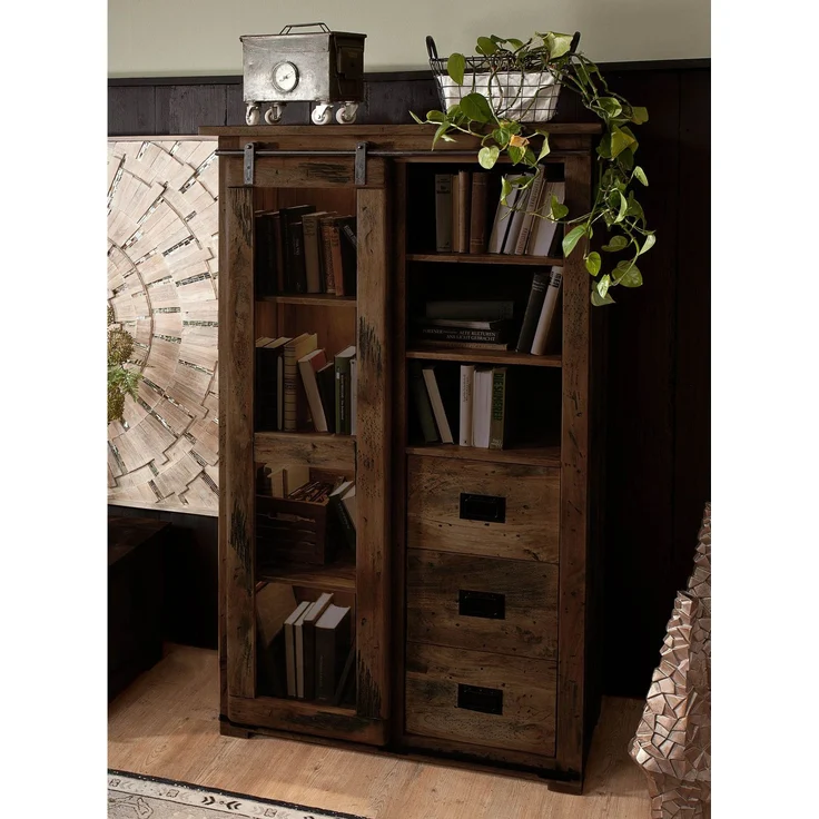 Vitrine Mango 100x45x175 braun lackiert RAILWAY #426 – Bild 9