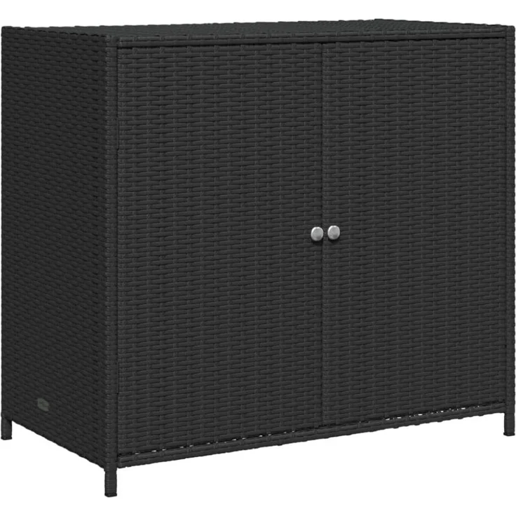 vidaXL Gartenschrank Schwarz 83x45x76 cm Poly Rattan 365543 – Bild 8