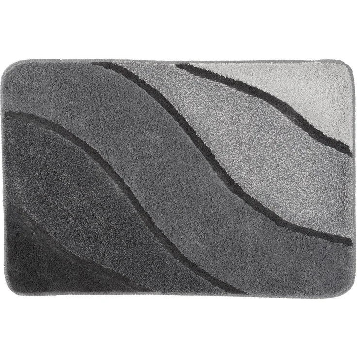 Kleine Wolke Badematte Serenade, Höhe 20 mm, rutschhemmend beschichtet, fußbodenheizungsgeeignet, Kunstfaser, rechteckig, Badteppich, Wellen Design, Farbverlauf, Hoch-Tief Effekt, waschbar – Bild 2