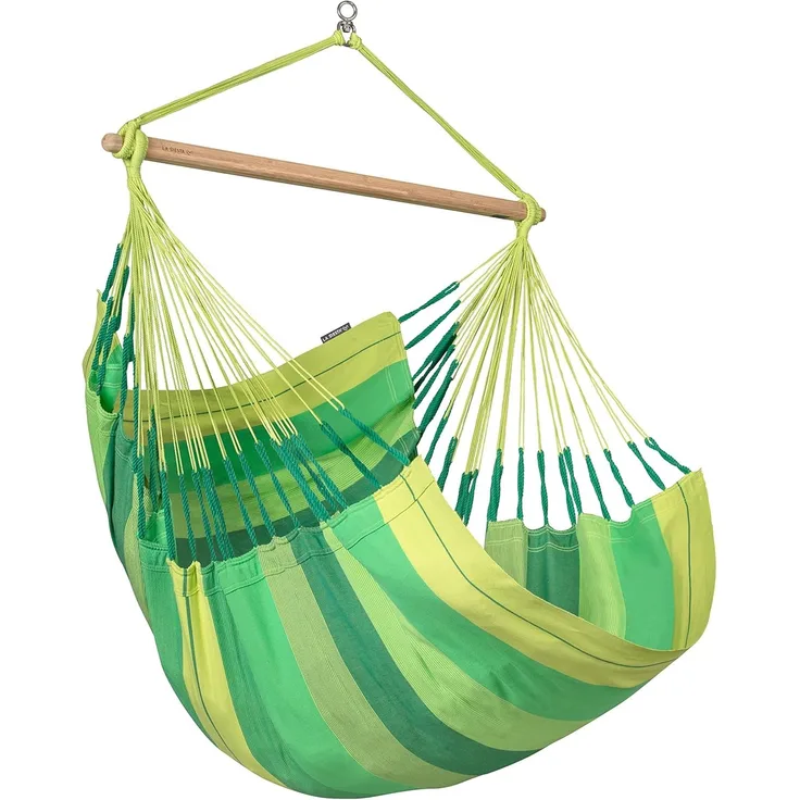 La Siesta Hängesessel HABANA Comfort jungle grün Lounger aus Bio-Baumwolle Hängematte Hängestuhl