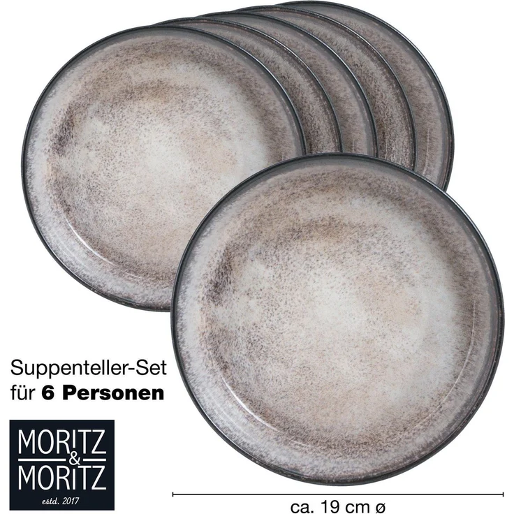 Moritz & Moritz VIDA 6tlg Suppenteller Beige – Bild 4