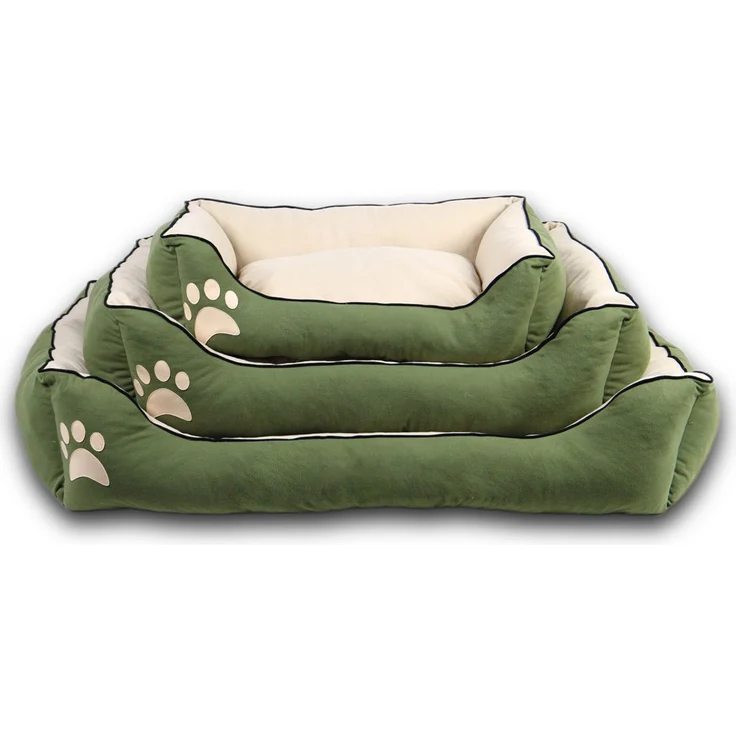 Paws & Whiskers 'Lucy Dog & Cat L - Green' Haustierbett, Grün / Ecru, 75 x 95 x 22 cm – Bild 5