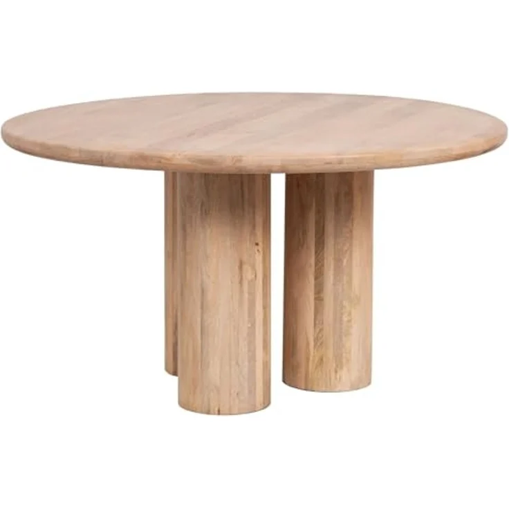 riess-ambiente Esstisch Art DECO 140cm natur Mangoholz, Säulenfüße, Unikat, massiv, rund (Einzelartikel, 1-St), Moderner Küchentisch - ideal für Ess- und Wohnzimmer oder Wohnküche – Bild 1