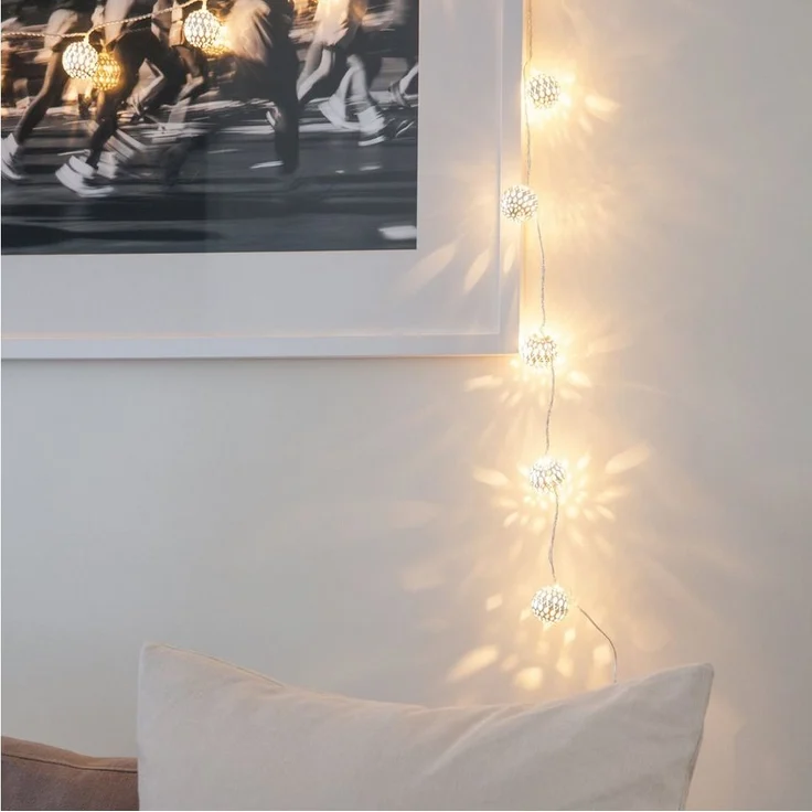 Lights4fun LED-Lichterkette 16er LED Lichterkette Marokkanische Kugeln silber 24V – Bild 1