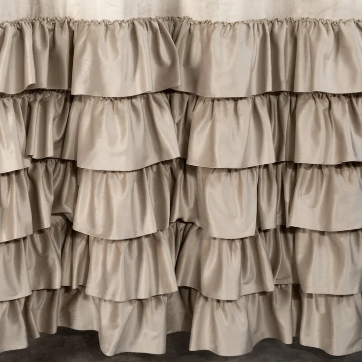 Vorhang DANI mit Rüsche Velours Samtvorhänge beige 140x270 cm Kräuselband – Bild 6