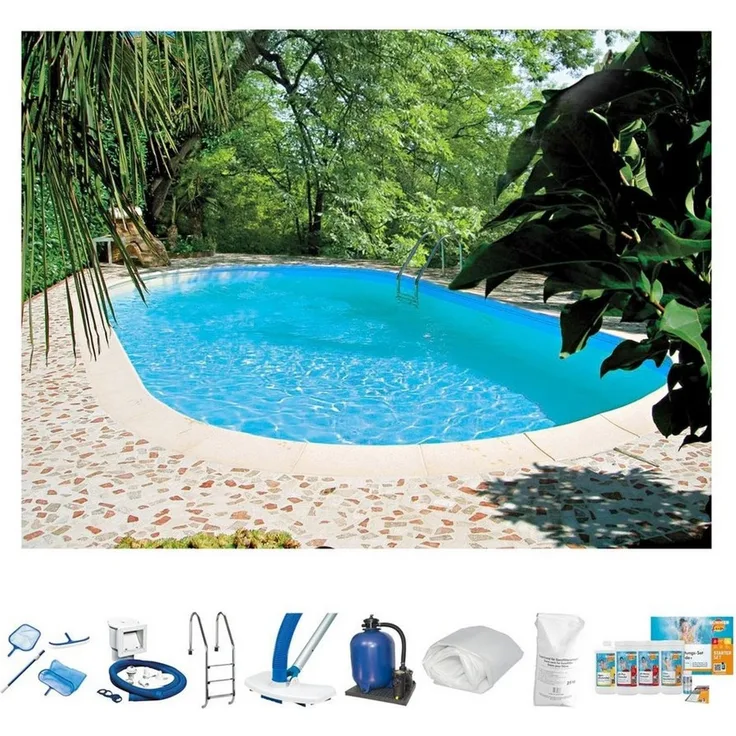 Clear Pool Ovalpool TAHITI (Set, 9-tlg), 800x400x150 cm