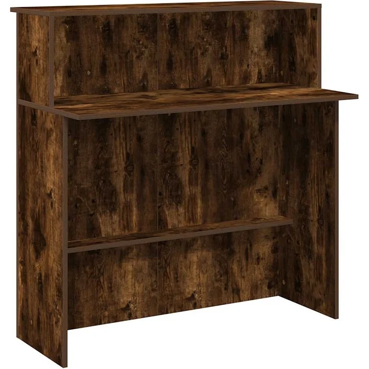 vidaXL Empfangstheke Räuchereiche 100x50x103,5 cm Holzwerkstoff 859028 – Bild 1