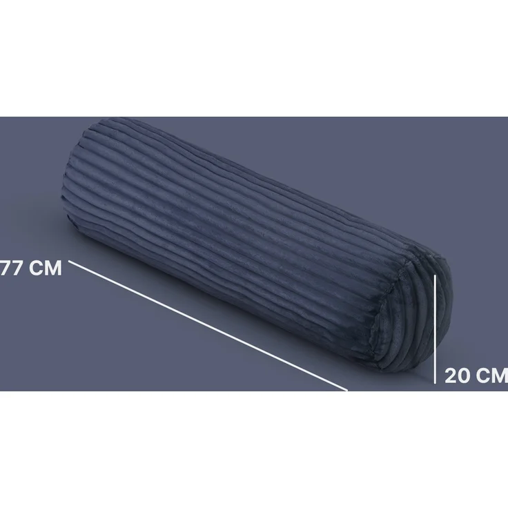 Kissenrolle XXL ( 70cm x Ø22cm ) - Cord Optik Mitternachtsblau – Bild 2