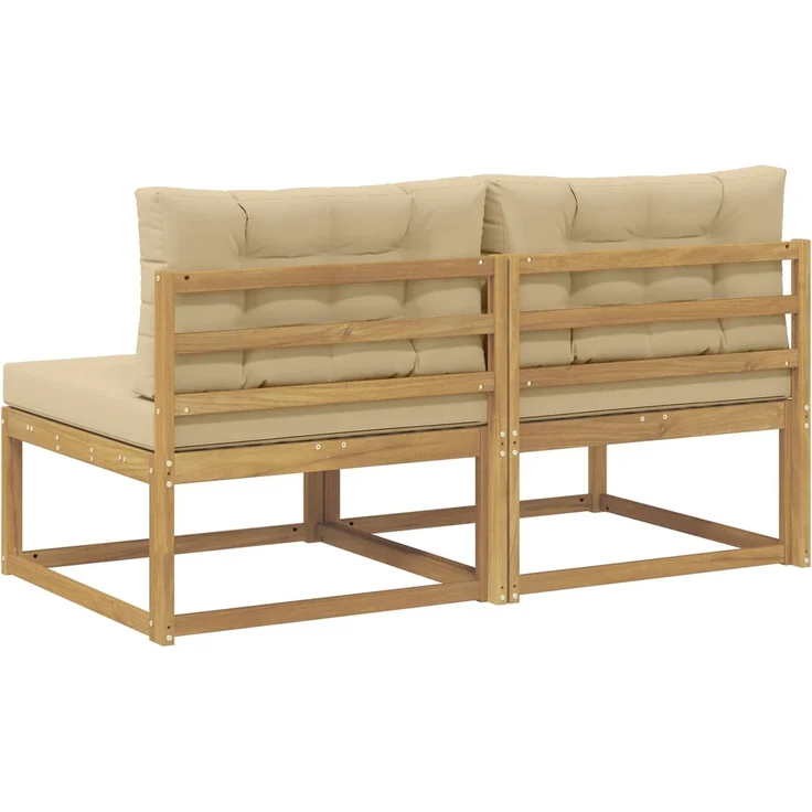 vidaXL Outdoor Mittelsofa 2 stk. 2-Sitzer Massivholz Akazie 901544 – Bild 5
