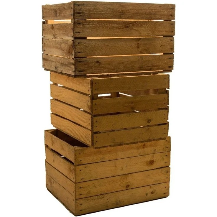 Kistenkolli Altes Land Allzweckkiste 3 Stück Massive Apfelkisten Obstkisten Holzkiste gebraucht (Spar-Set, 1er Set) – Bild 1