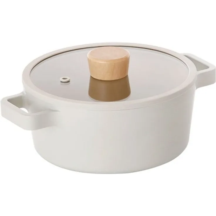NEOFLAM® Suppentopf FIKA Kochtopf 18cm inkl. Glasdeckel, Aluminiumguss (1-tlg)