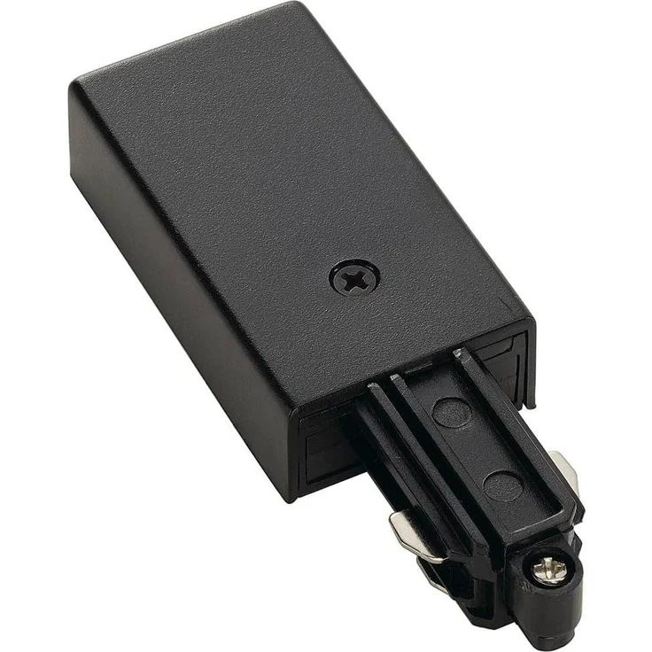 SLV Einspeiser für 1-Phasen HV-Stromschiene, Aufbauversion schwarz, Erde links - 1 Phasen Stromschienen 230V – Bild 1