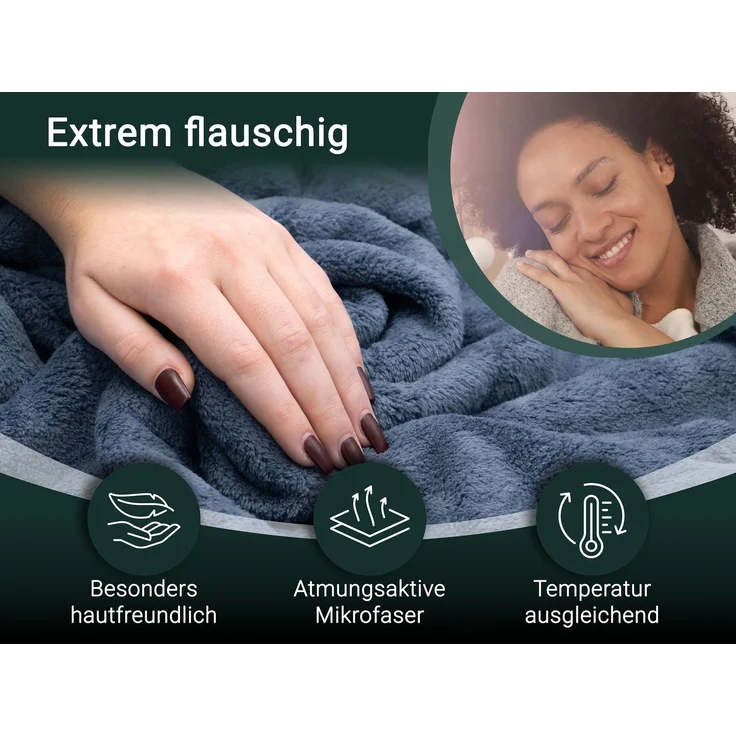 ZOLLNER Kuscheldecke, 150x200 cm, blau (dunkelblau) – Bild 3