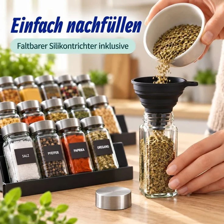 Relaxdays Gewürzregal Schublade 24 Gläser – Bild 3