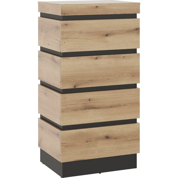 Schubkastenkommode >CORTE< in Coast Evoke Eiche Dekor - 60x115,3x45cm (BxHxT)