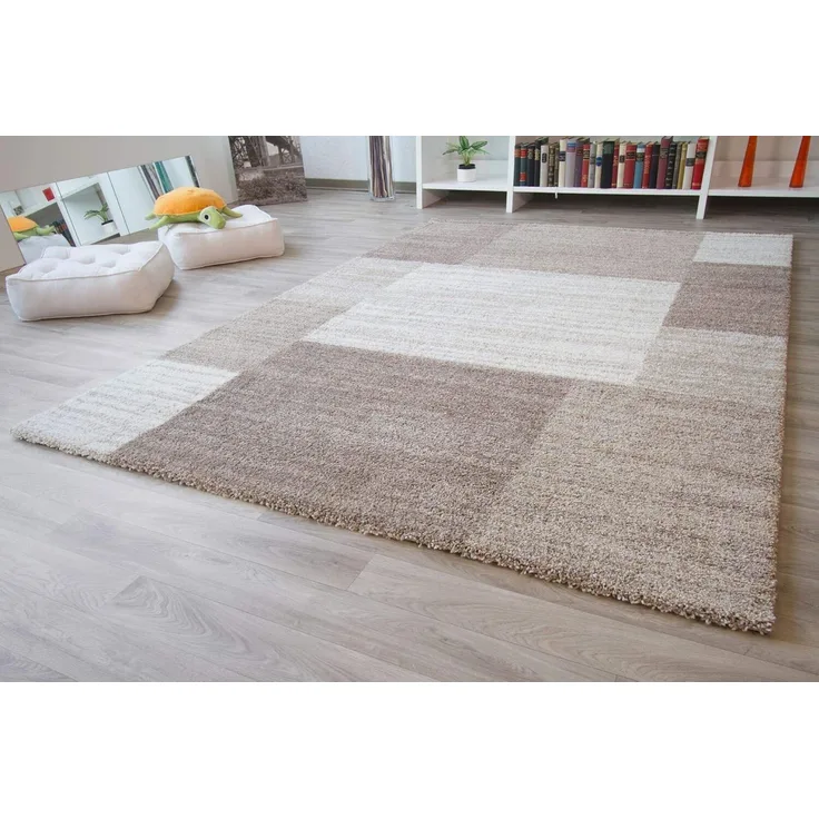 Designerteppich Nancy - Felder, Farbe: beige braun, Größe: 200x290 cm