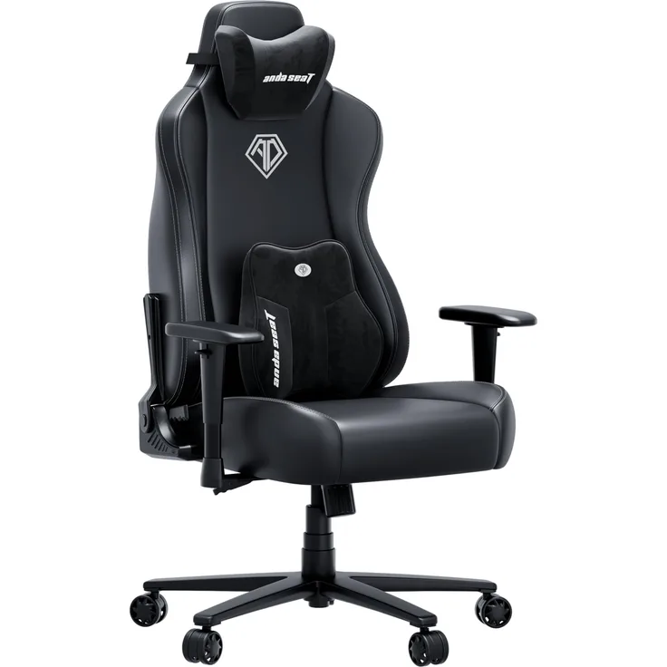 Anda Seat Novis Ultra Gaming Stuhl - Extra großer Ergonomischer Gaming Stuhl mit LendenstüTZE und verstellbare Armlehnen, Gamerstuhle für Erwachsene aus PVC-Leder, Schwarzer Gamer Sessel