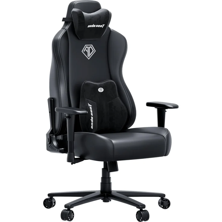 Anda Seat Novis Ultra Gaming Stuhl - Extra großer Ergonomischer Gaming Stuhl mit LendenstüTZE und verstellbare Armlehnen, Gamerstuhle für Erwachsene aus PVC-Leder, Schwarzer Gamer Sessel