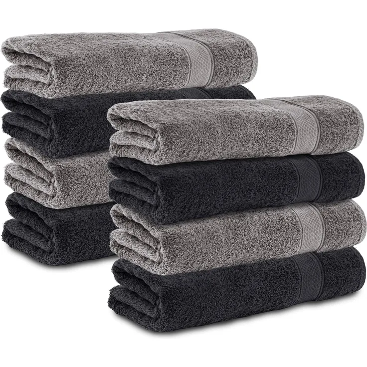 Komfortec Handtuch Set 50x100, Handtücher, Frottee (Packung, 8-St), 100% Baumwolle, Flauschig & Saugfähig, Weich, Towel