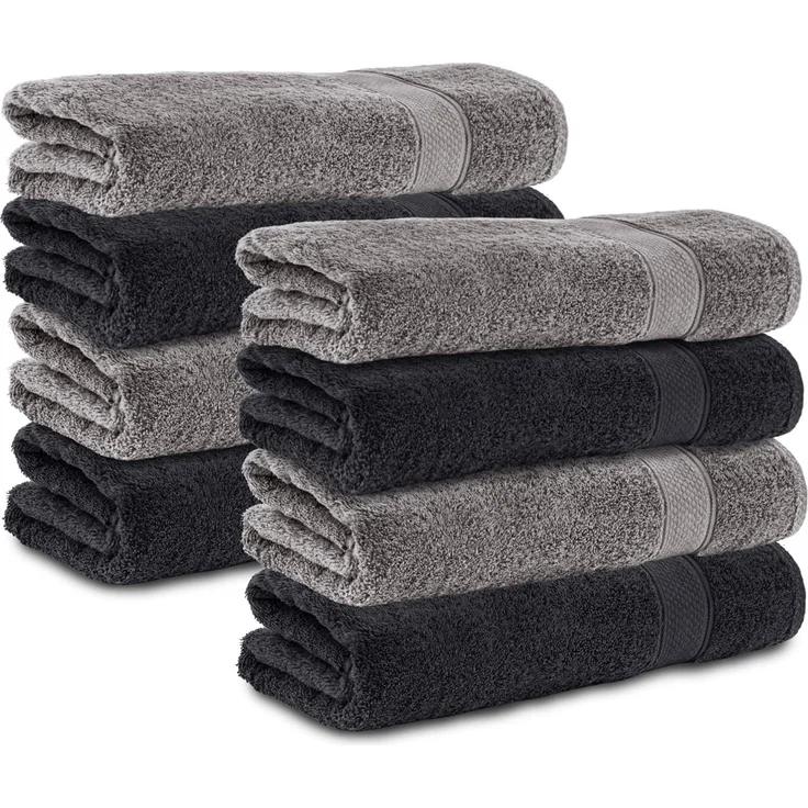 Komfortec Handtuch Set 50x100, Handtücher, Frottee (Packung, 8-St), 100% Baumwolle, Flauschig & Saugfähig, Weich, Towel