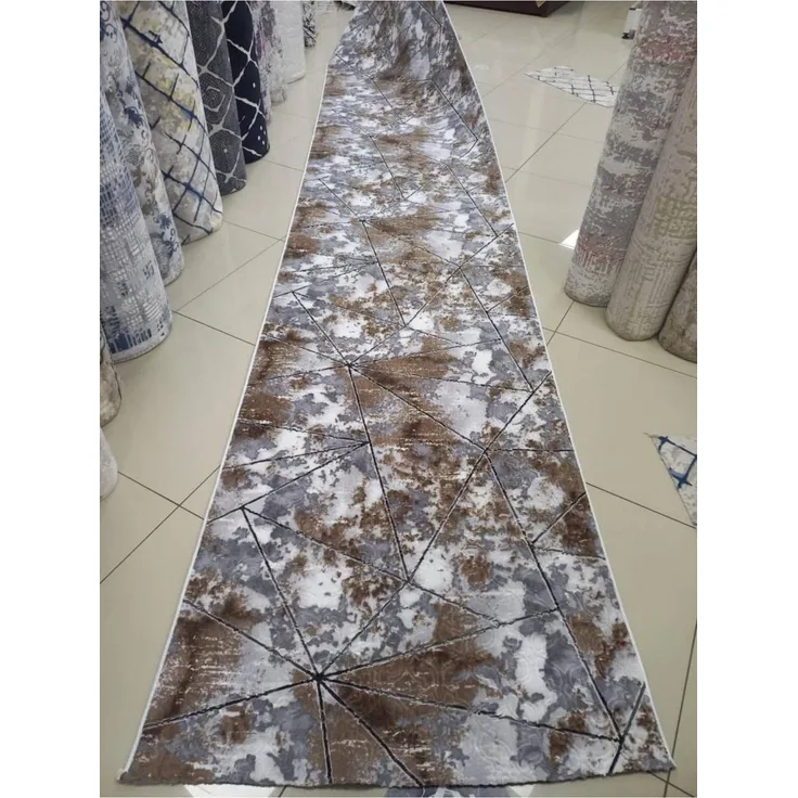 Gel-Läufer mit rutschfester Rückseite 100 x 500 cm Baumwolle Braun 88781838 [en. casa]