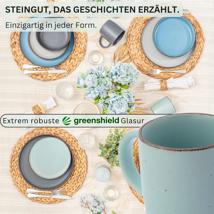 SÄNGER Steingut Kaffeebecher Bombay Sky Shades 4 teilig – Bild 3