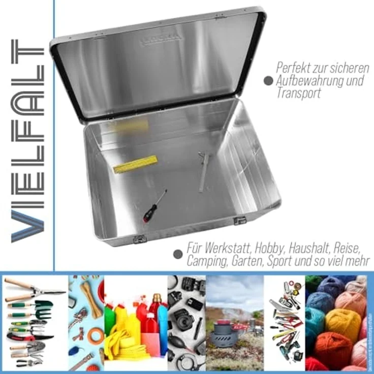 Trucky Allzweckkiste Aluminium Box mit Deckel Silber Alukiste 135 Liter Kiste Abschliessbar – Bild 5
