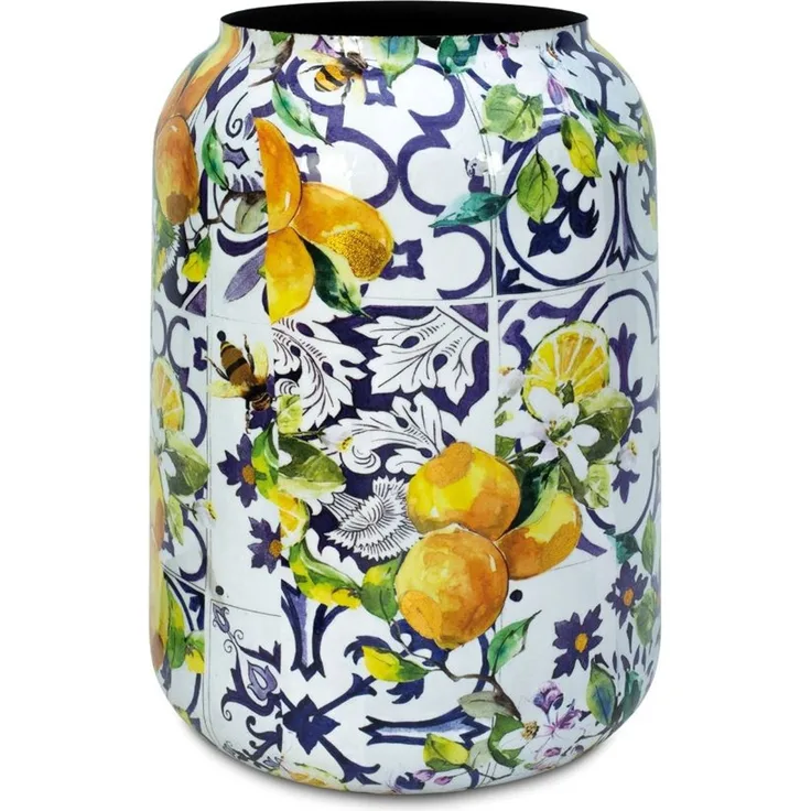 Lemon Fusion Pflanzgefäß mit Zitronen-Baum-Muster Ø 47 cm, Höhe 62 cm