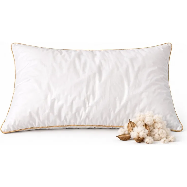 Heubergshop Naturfaserkopfkissen, Füllung: 100% Kapok, Bezug: 100% Baumwolle, Kapok Kissen 40x80cm Kapokfasern, Kopfkissen (Kapok-Kissen-40x80cm)