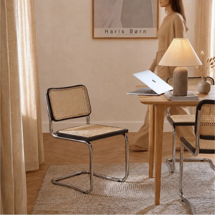 Haris Børn Freischwinger Wiener Geflecht - Handgefertigt in Italien - Premium Schwingstuhl (Set, 4 St), Hochwertige Freischwinger Stühle - Rattanstühle fürs Esszimmer – Bild 1