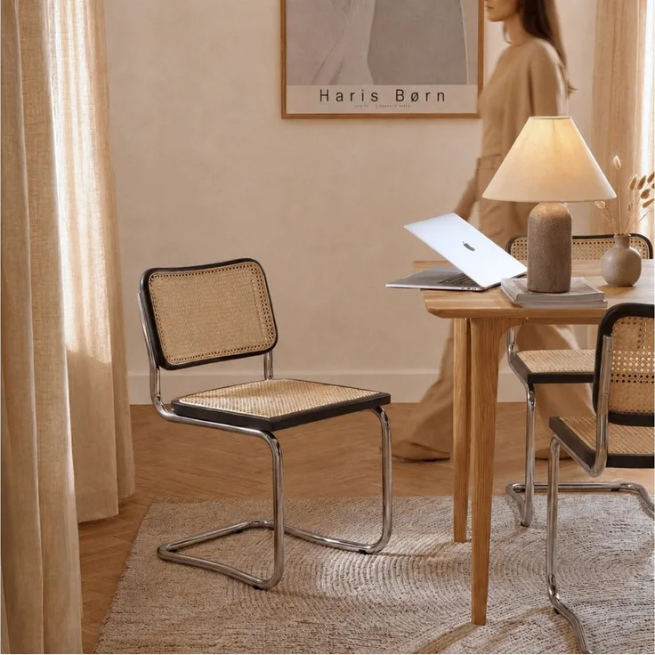 Haris Børn Freischwinger Wiener Geflecht - Handgefertigt in Italien - Premium Schwingstuhl (Set, 4 St), Hochwertige Freischwinger Stühle - Rattanstühle fürs Esszimmer