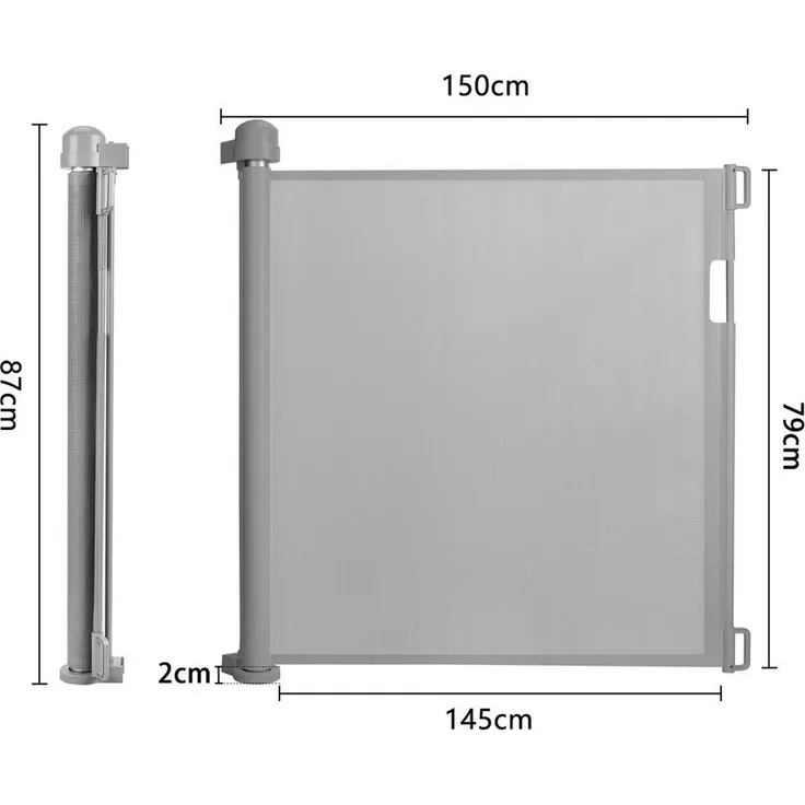 FIVMEN Treppenschutzgitter PVC Türschutzgitter Ausziehbar 0-300 cm, Weiß/Grau/Schwarz für Babys und Haustiere