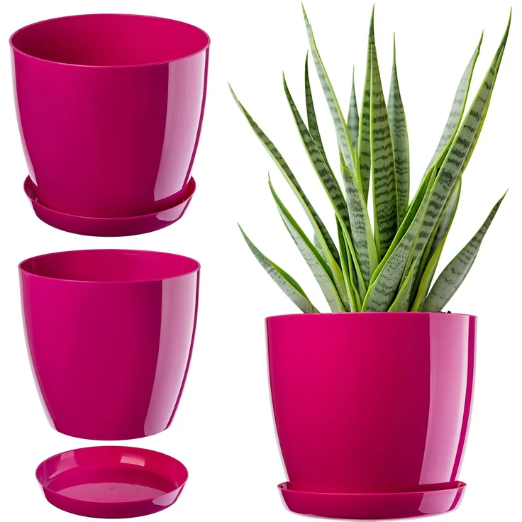 KADAX Blumentopf mit Ständer, Kunststoffabdeckung, Blumentopf, 16 cm, Rosa, für Blumen – Bild 1