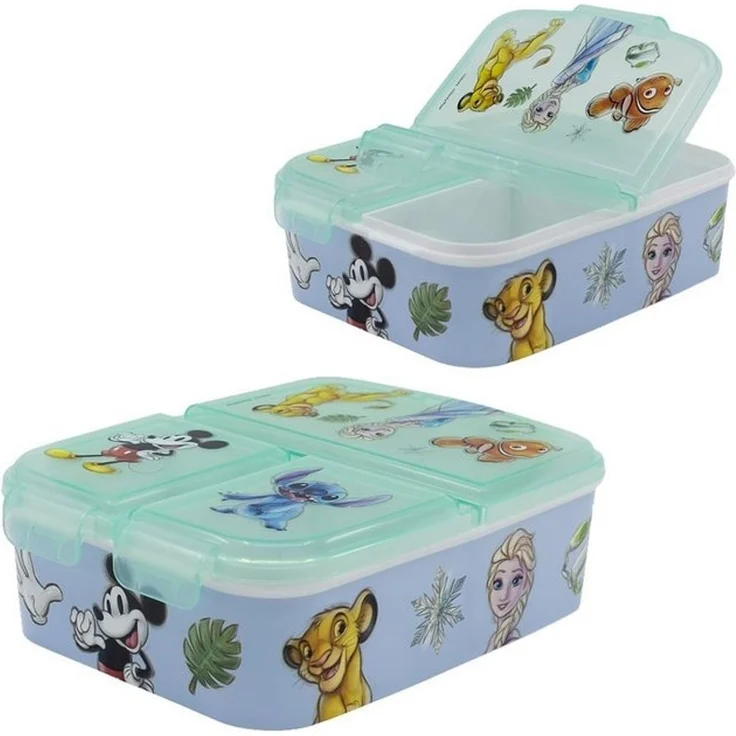 Lunchbox für Kinder mit 3 Fächern aus Kunststoff verschiedene Motive Disney 100 – Bild 3