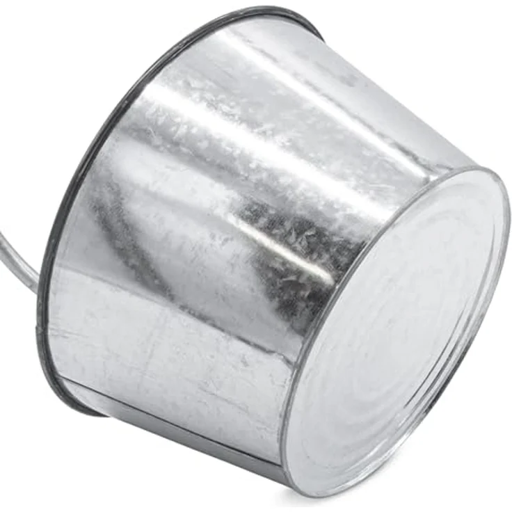 Spetebo Blumentopf Metall Zinkeimer mit Deko Wasserhahn - 48 x 29 cm (Packung, 1 tlg), Metalleimer zum Beflanzen – Bild 5