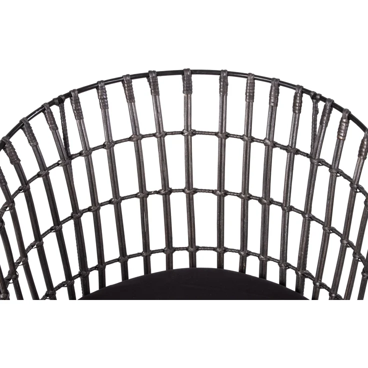 Esszimmerstuhl Armlehnenstuhl Rattan Farbe anthrazit inkl. Kissen LIMA 80547430 – Bild 5
