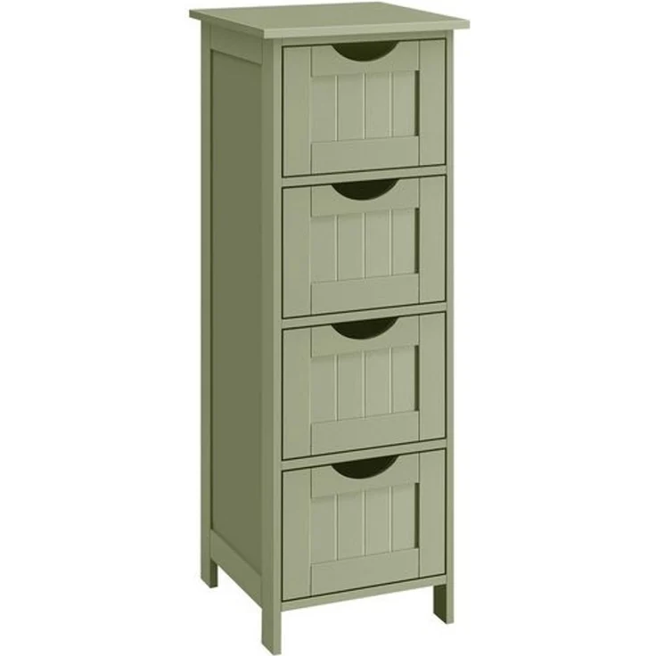 Vasagle Badezimmerschrank mit 4 Schubladen, MDF lorbeergrün, 30 x 30 x 82 cm – Bild 2