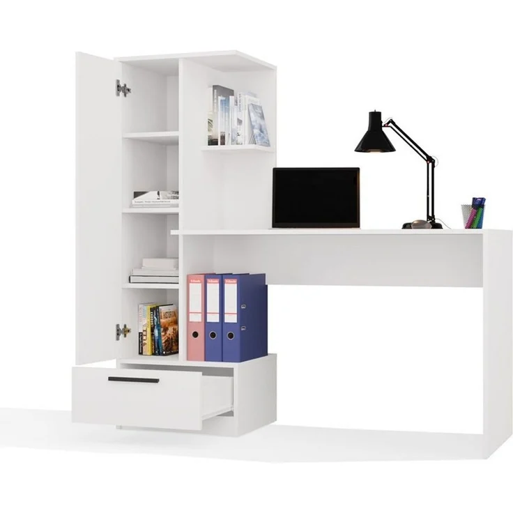 ibonto Regal-Schreibtisch Schreibtisch mit Bücherregal, Schublade und Stauraum, 2-in-1-Kombination – Bild 2