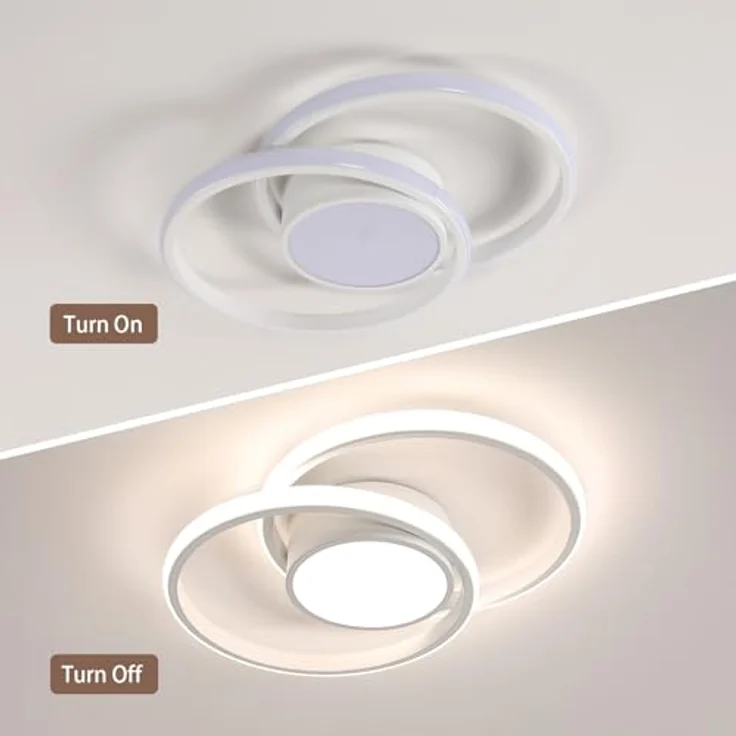 Comely LED-Deckenleuchte, 42 W, 4350 lm, moderne Deckenleuchte, Schlafzimmer, natürliches Licht, 4500 K, LED-Kronleuchter, modern, weiß, für Wohnzimmer, Küche, Bad, Flur – Bild 6