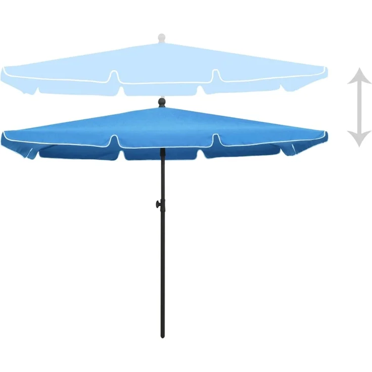 vidaXL Sonnenschirm mit Mast 210x140 cm Azurblau 315550 – Bild 3