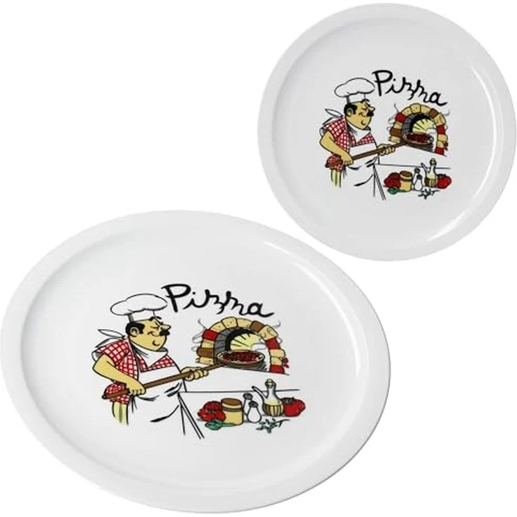 MamboCat Pizzateller 2er Set Mario XXL Pizzateller Ø33,5cm 2 Pers. Teller Pizza Bäcker – Bild 1