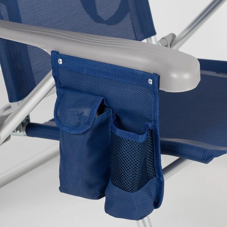 AKTIVE Slim Extraflacher Klapp-Strandstuhl, Sehr kompakt, Multiposition, Mit Kissen und Tasche, Mit Griff für einfachen Transport, 6 Positionen, Maße 47x58x87 cm, Aluminium, Anti-Roll (62289) – Bild 7