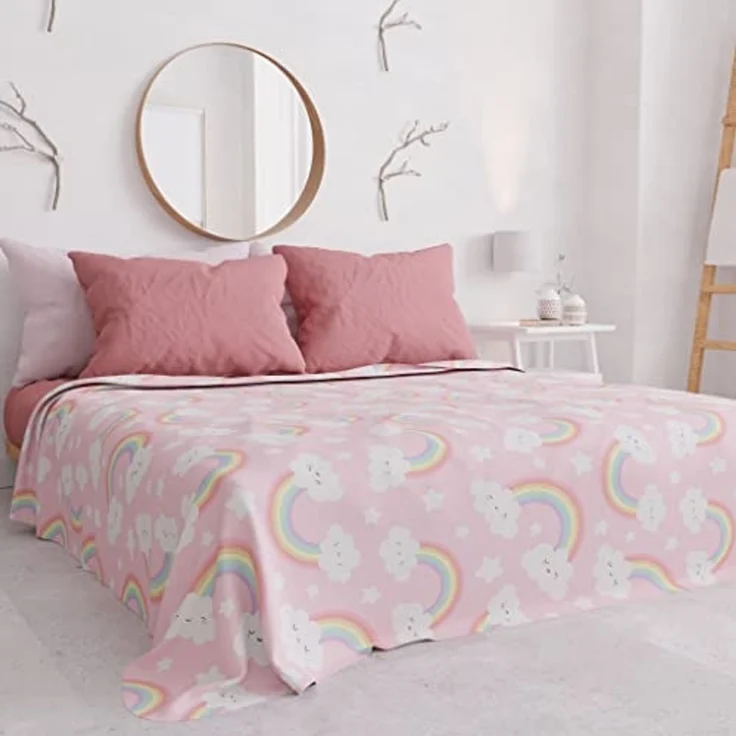 PETTI Artigiani Italiani - Tagesdecke für Einzelbett, Frühling, Sommer, leichte Decke, Einzelbett, Bettwäsche, Regenbogen, 100% Made in Italy – Bild 2