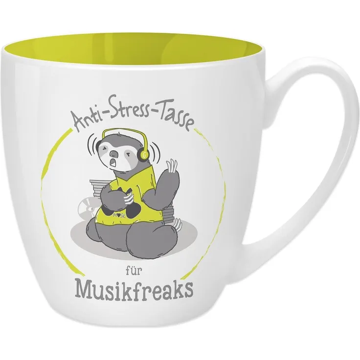 GRUSS & CO Anti-Stress-Tasse Motiv " Musikfreaks" | Tasse mit Spruch, 45 cl, New Bone China | Geschenk für Ihn | 45517