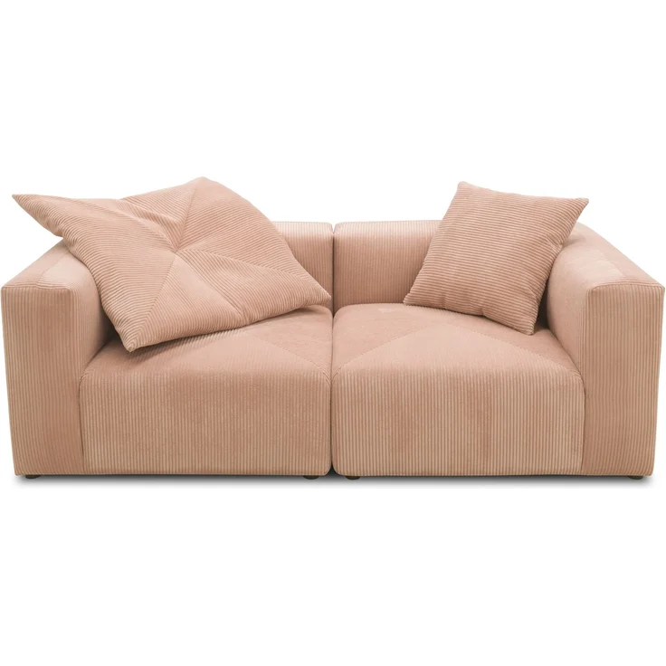 DOMO. collection Sofa 800011, 2 Sitzer, Rechteckig, individuell kombinierbar, Cord 2er Couch, modular, Polstergarnitur, 216 x 108 x 69 (BxTxH), rose – Bild 2