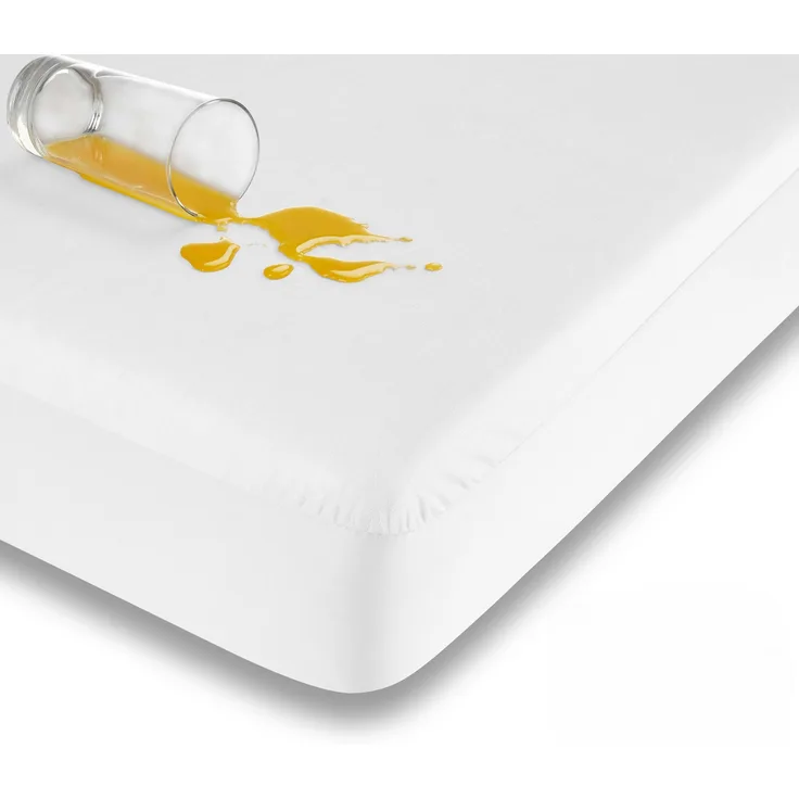 Traumhaft gut schlafen – Wasserundurchlässiges Spannbettlaken für Kinder und Erwachsene, Farbe: Weiß, Größe: 200 cm x 190-200 cm